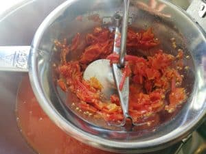 Tomatoes passed through a vegetable mill