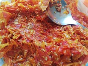 Peel and seeds of the puree