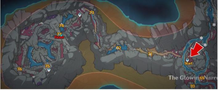 Location map of Genshin Impact Lumenspar 8