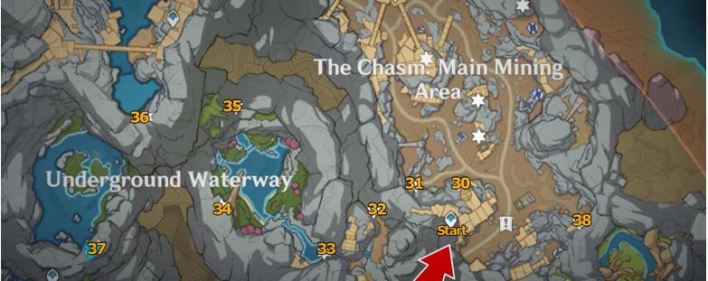 Location map of Genshin Impact Lumenspar 4