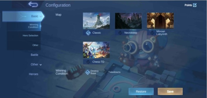 Mobile Legends Creator Mode Basic Panel
