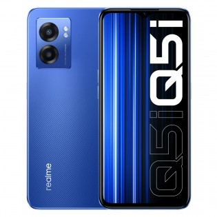 Realme Q5i in black and blue