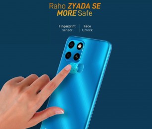 The Infinix Smart 6's antibacterial back panel sports a dual camera setup