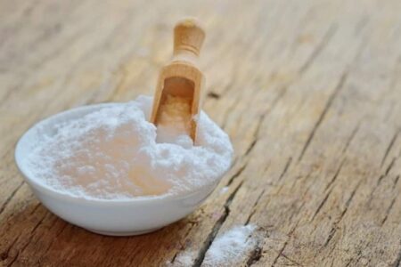 Potassium bicarbonate.  Effective fungicide for vegetable gardens and orchards