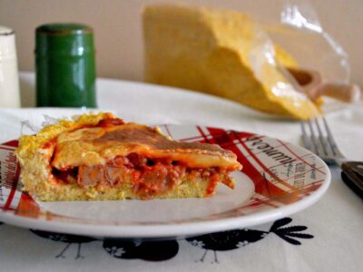 Polenta tart with fondue