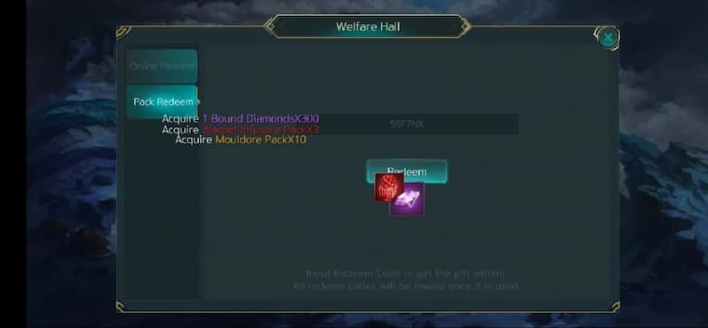 Legacy of Destiny redeem the rewards