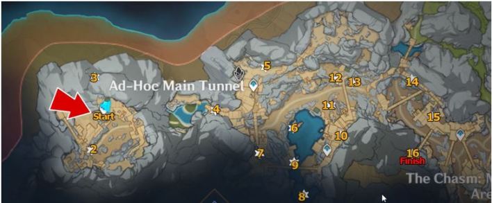 Genshin Impact Lumenspar1 location map