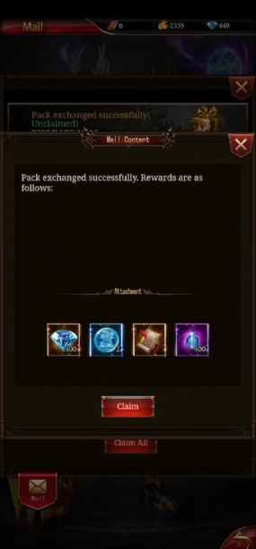 Immortal legend redeems rewards