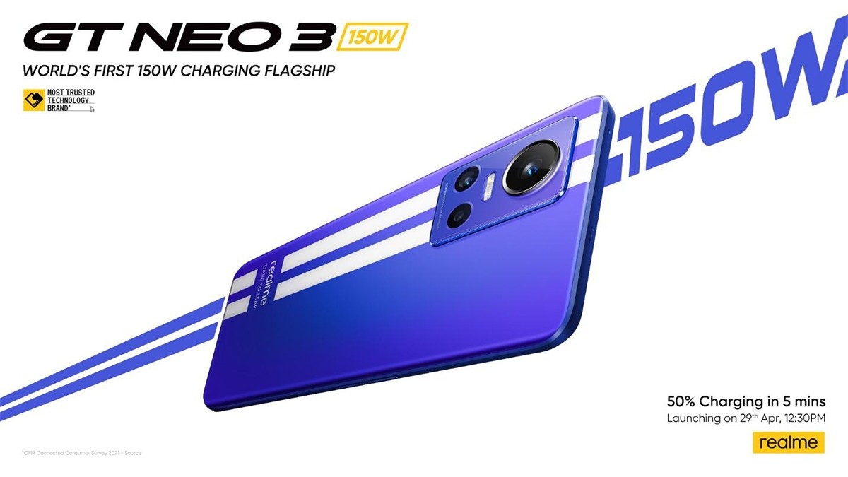 Realme GT Neo3 with 150W fast charging goes global on April 29th