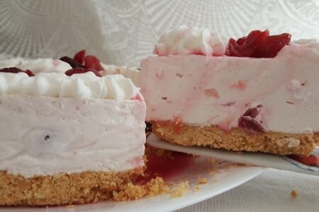 Cheesecake with cherries