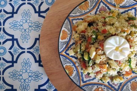 Cous cous with vegetables, excellent in summer