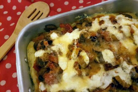 Baked polenta, a rich winter dish