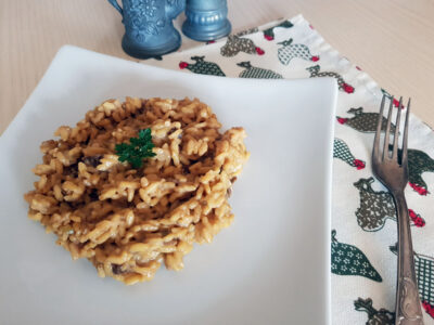 Mushroom and saffron risotto, a classic