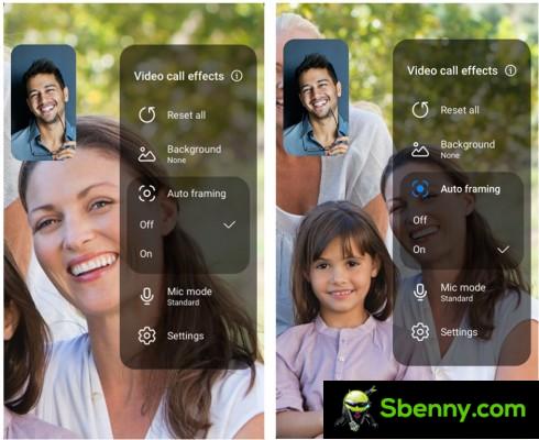 Auto framing and other effects are also available for video calling apps