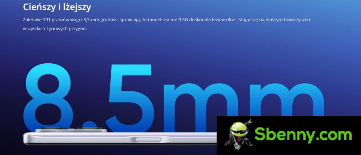 The European version of Realme 9 5G accidentally appears on the company's website