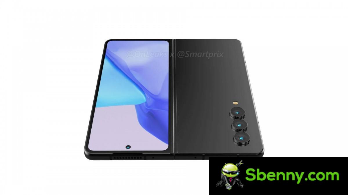The renders of the Samsung Galaxy Z Fold4 show the design of the fold