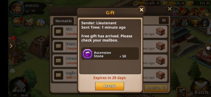 Kingdom Story redeems rewards