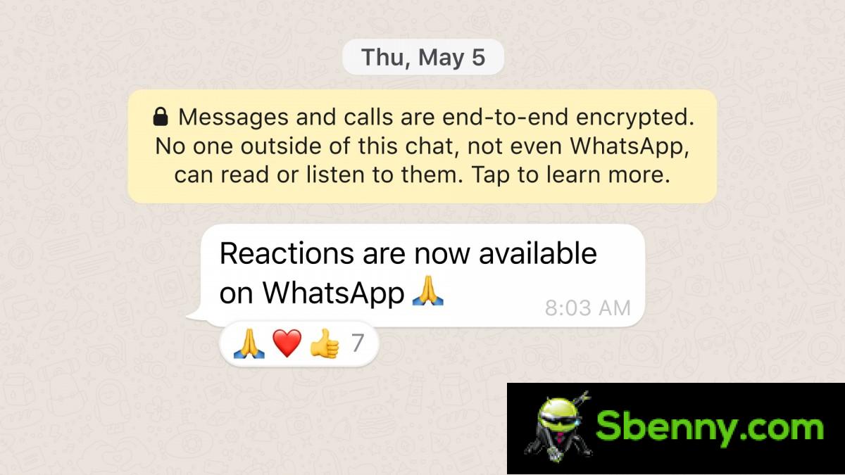 WhatsApp starts distributing reactions to messages for users