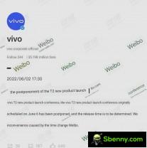 Live announcement T2 postponed