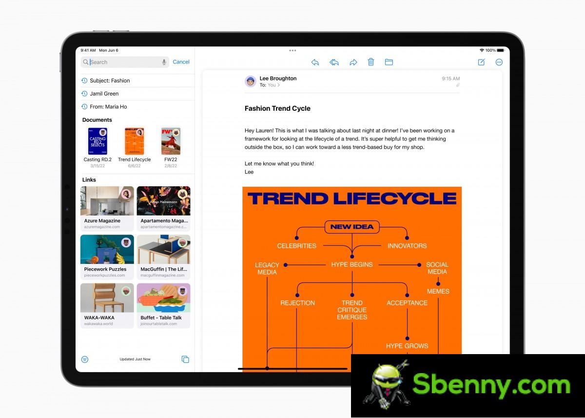 Mail app in iPadOS 16 gets improved search