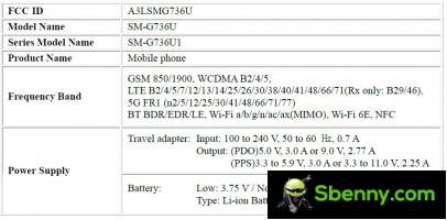 Samsung Galaxy Xcover6 Pro (SM-G73U) FCC Lists.