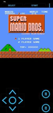 Android NES Emulator: App games screen