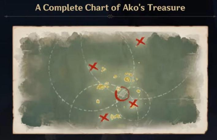 Genshin Impact Treasure of the Four Skerries World Quest Arko's treasure chart