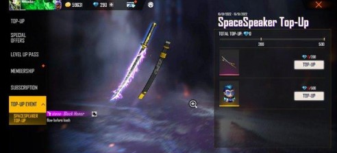 Black Honor Katana Free Fire Skin