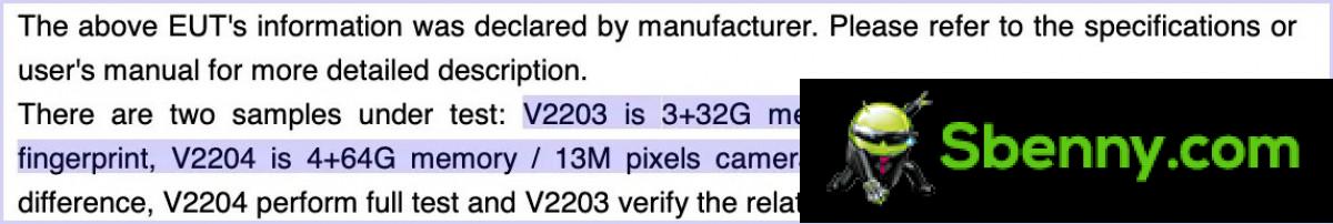 vivo Y02s and Y16 details from FCC documents