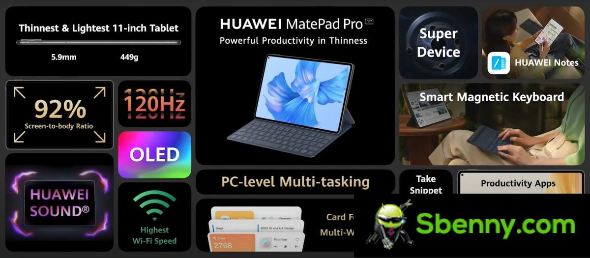 Huawei presents MatePad Pro 11 with Snapdragon 888 (and 870), 120Hz AMOLED display