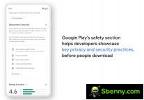 The new section on data security in the Google Play Store