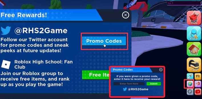 Roblox High School 2 free redemption codes