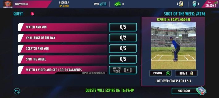 daily missions and research challenges
