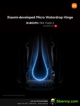 Xiaomi Mix Fold 2 will measure only 5.4mm when unfolded and will use a hinged design 