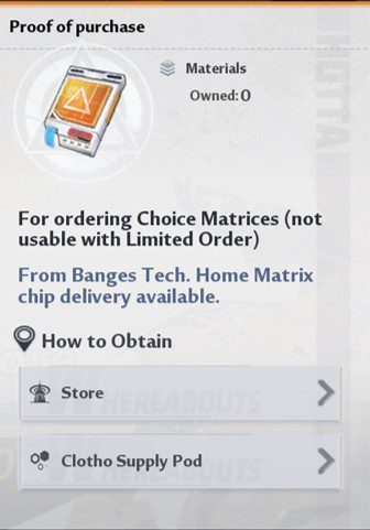 Proof of purchase