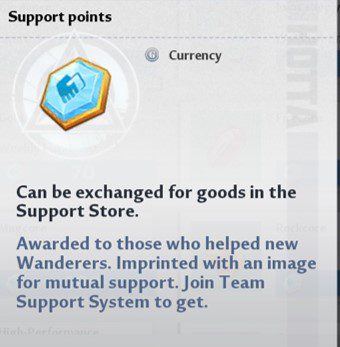 Tower of Fantasy Currency support points