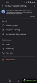 Google Home settings