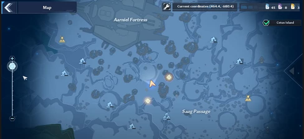 Positions of the monsters of the subject of the aberration of the Tower of Fantasy