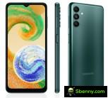The new Samsung Galaxy A04 in green