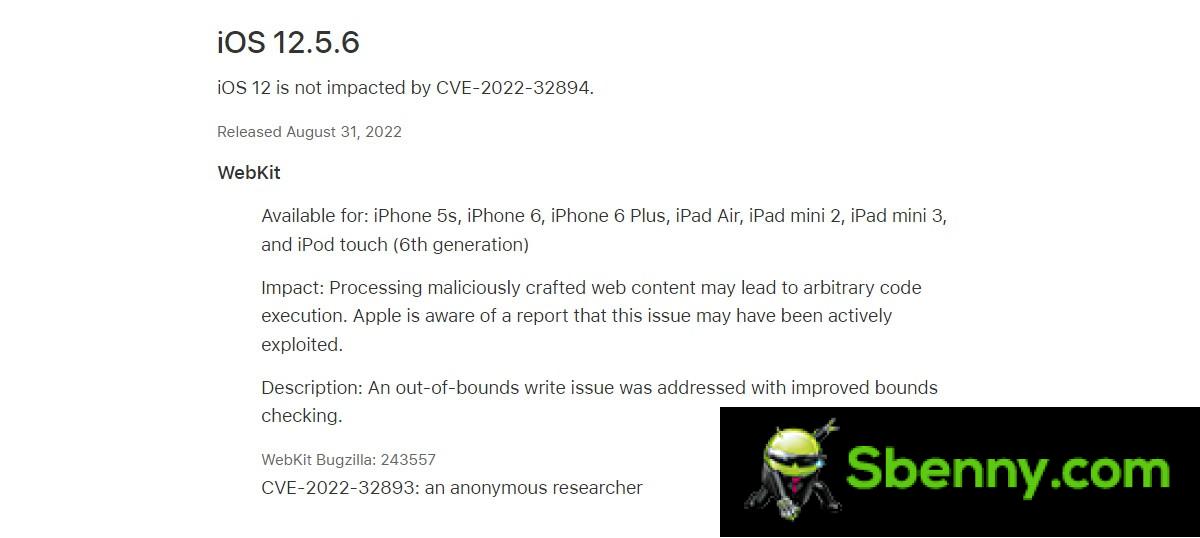 Apple releases iOS 12.5.6, fixing the security issue for older devices