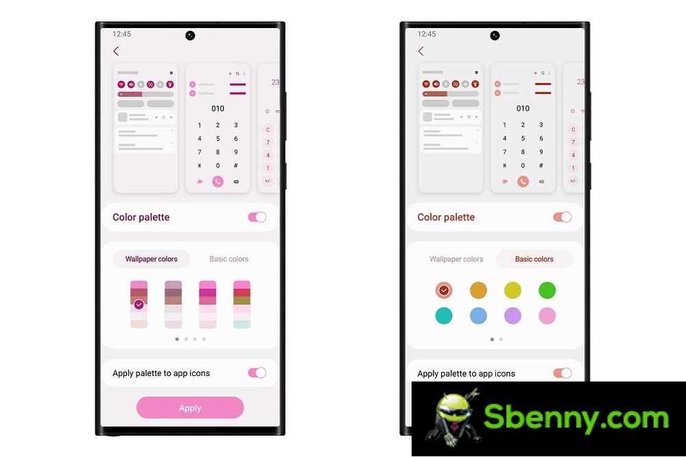     users can choose from up to 16 preset color themes based on their background