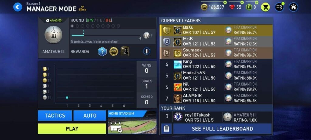 FIFA-Mobile Manager mode