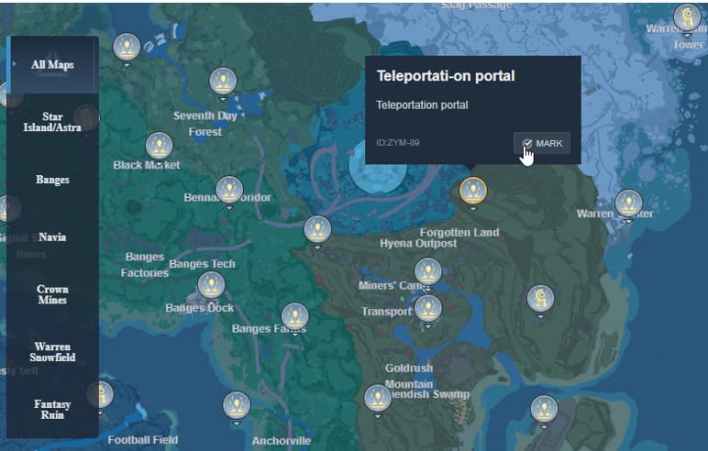 Interactive maps of the Tower of Fantasy