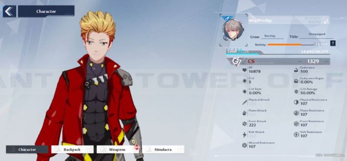 Tower of fantasy player profile, ToF profile, Tower of fantasy daily level cap
