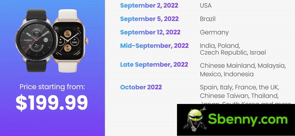 Amazfit GTR 4 and GTS 4 become official with AMOLED screens, drop detection and Bluetooth calling