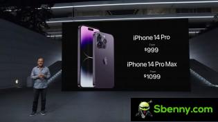 IPhone 14 and 14 Pro prices (for the US)