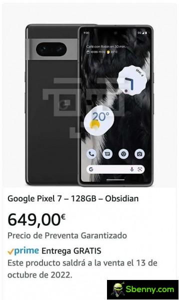 Google Pixel 7 listings
