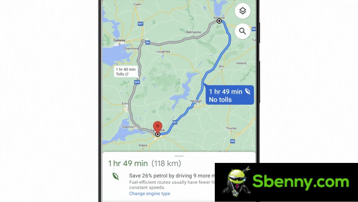 Google expands Maps' green journeys to nearly 40 European countries