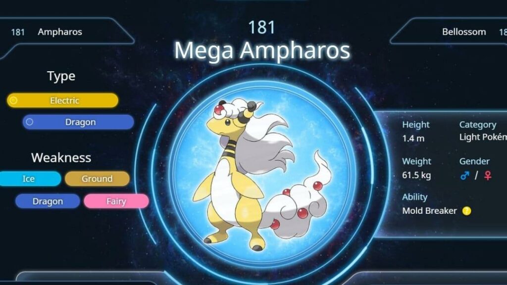 Pokémon Go Mega Ampharos move set