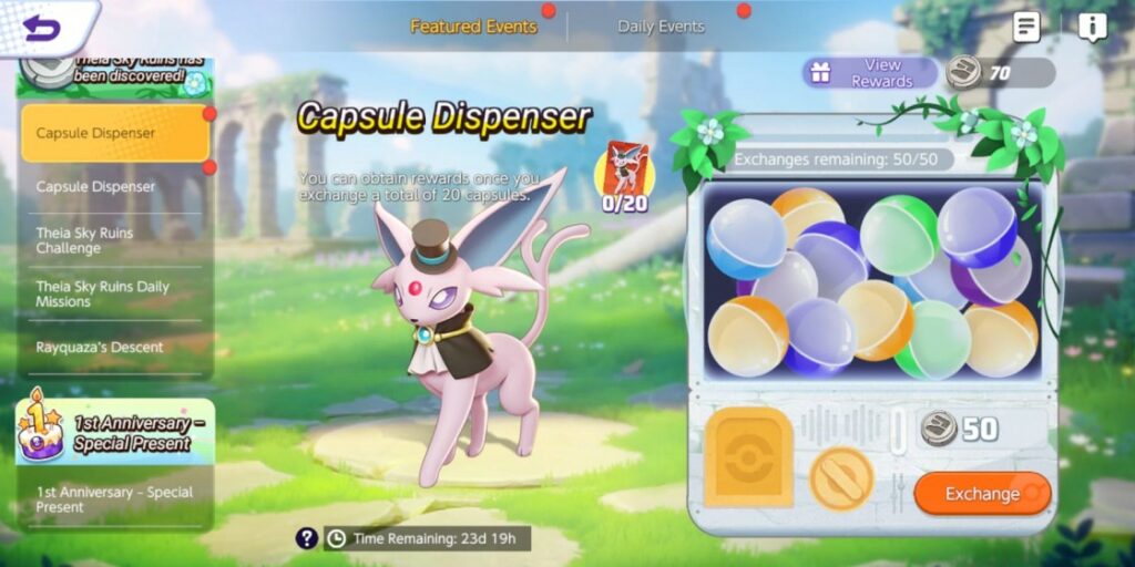 Pokémon Unite tuxedo-style Espeon capsule dispenser